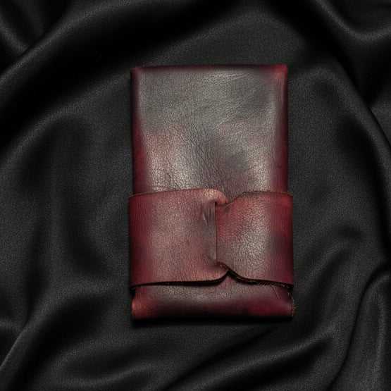 Compact Stitch Free Wallet in OxBlood Red