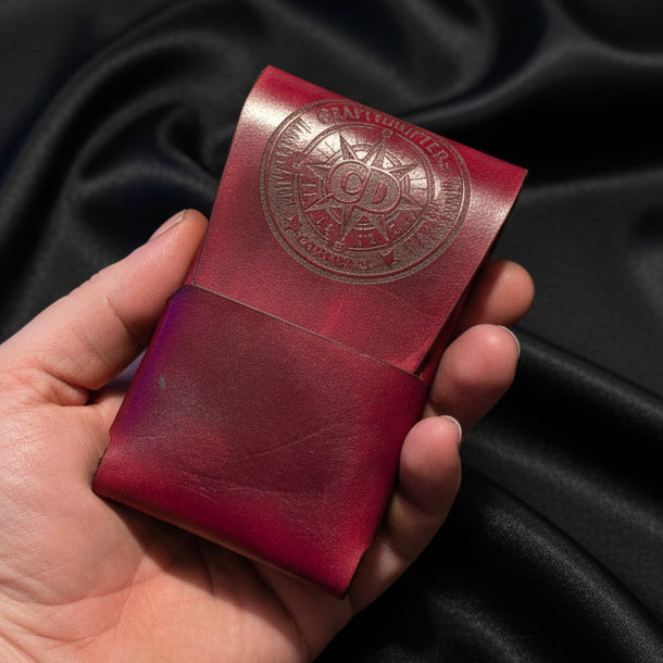 Compact Stitch Free Wallet in OxBlood Red