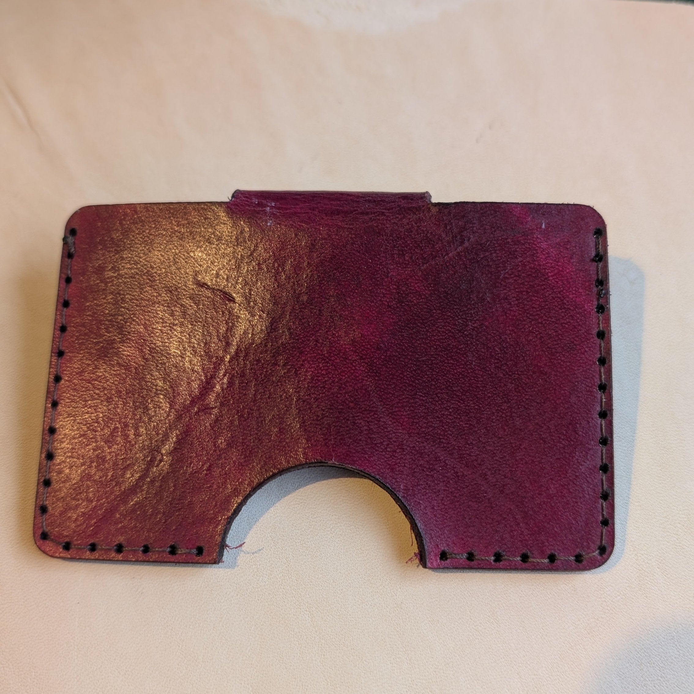 oxblood small card holder by Craftydrifters Cornwall