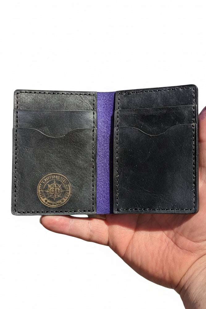 The Fistral Wallet hand-dyed full-grain leather with six pockets for cards and cash