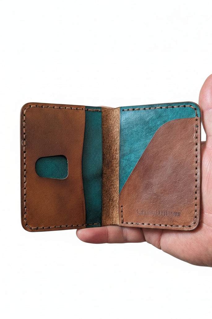 The Devonport low profile, handmade bi-fold leather wallet Origional