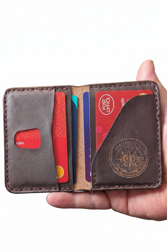 The Devonport low profile, handmade bi-fold leather wallet