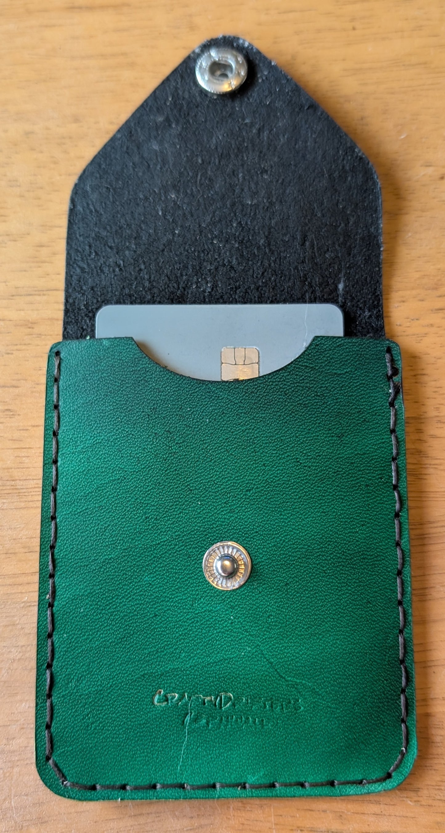 Simple Card Sleeve with closing flap in Green
