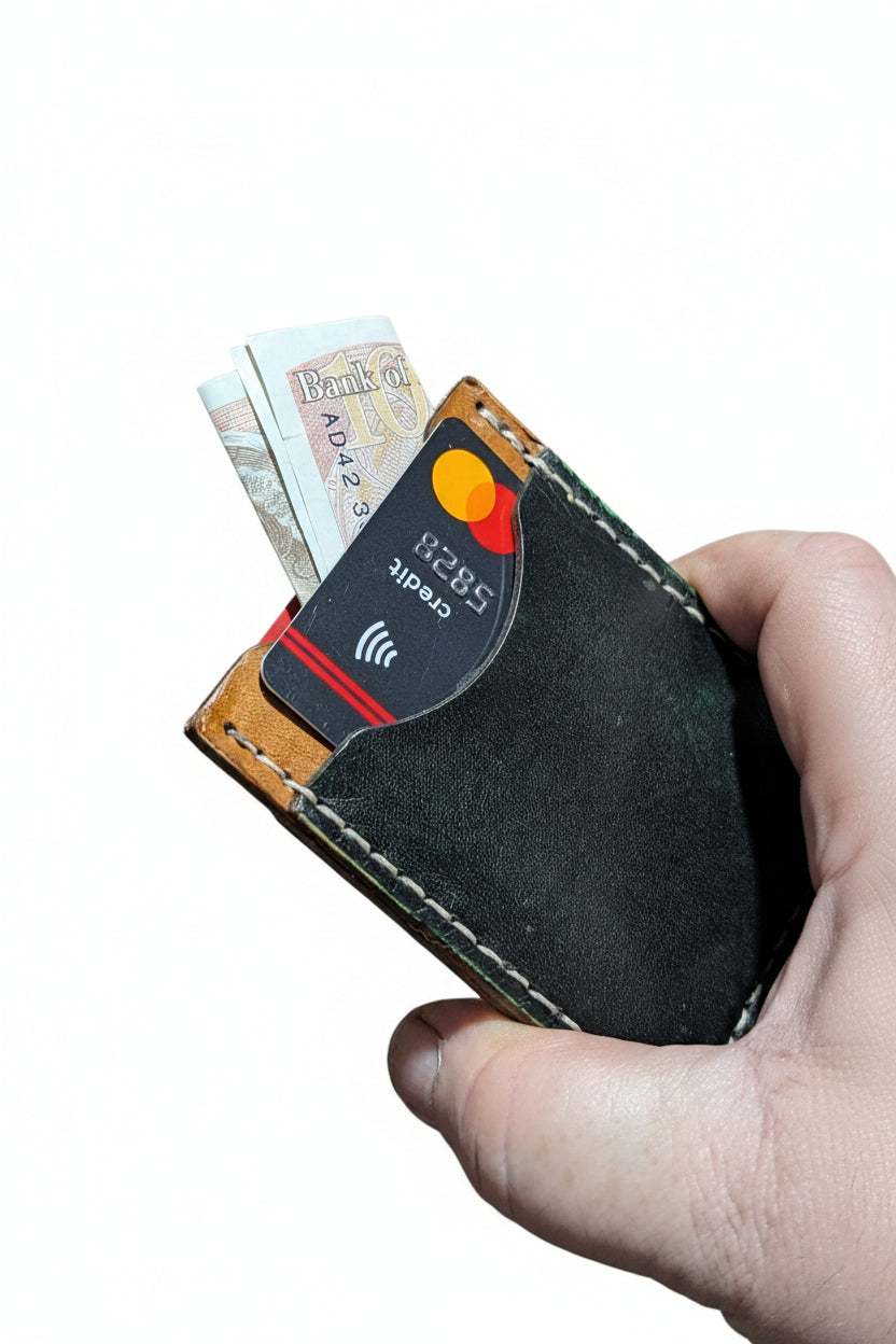 Small Leather card wallet with three pockets