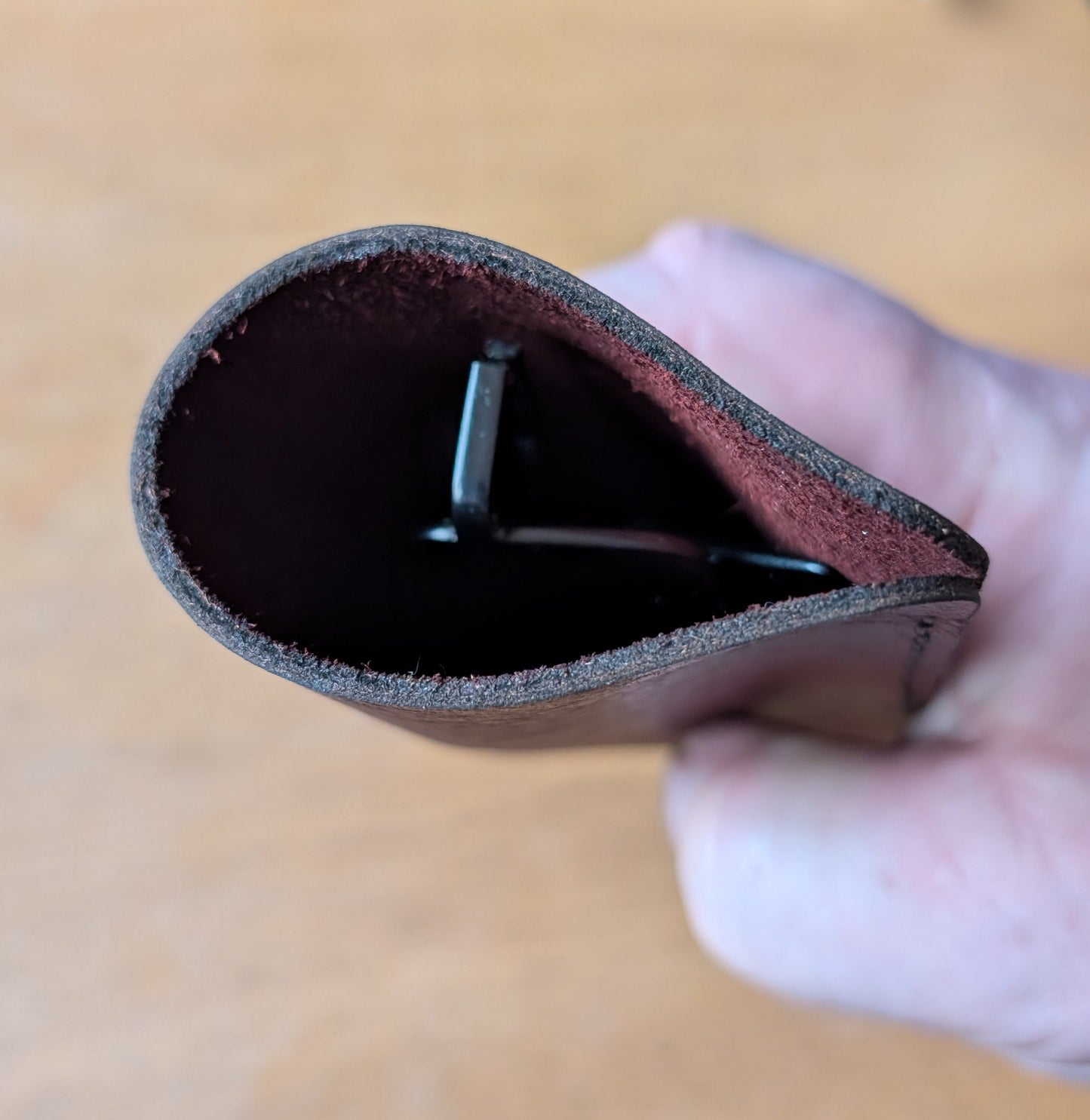 Glasses Sleeve in Red Pull Up Leather