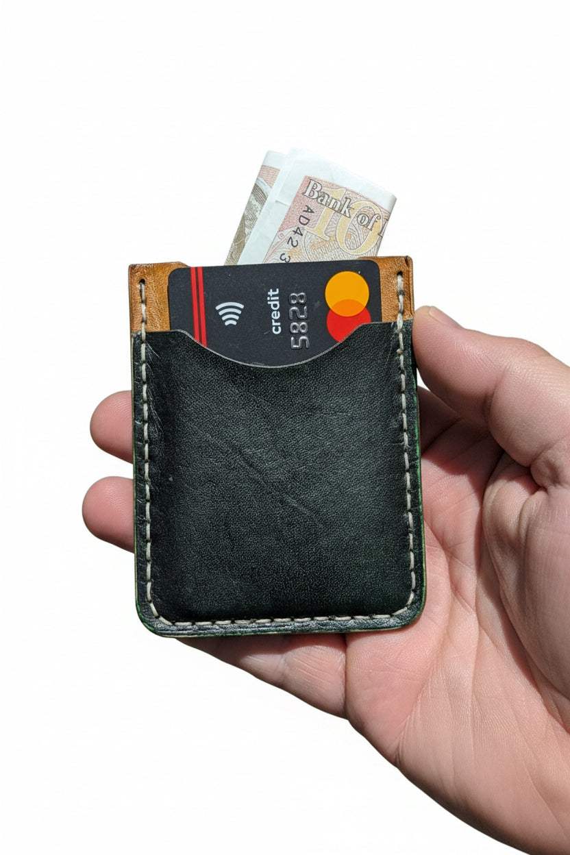 Small Leather card wallet with three pockets