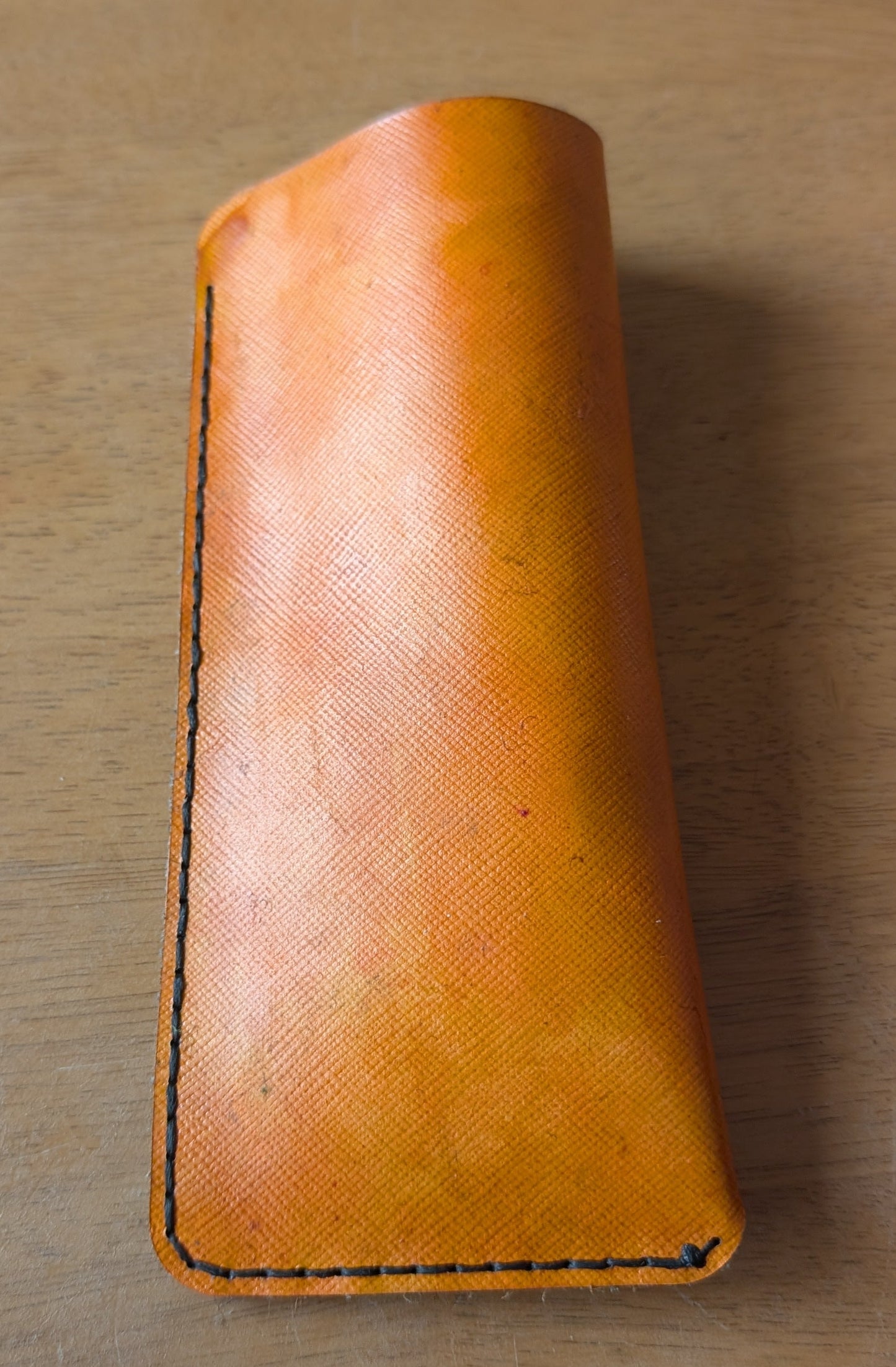 (Copy) Glasses Sleeve in Orange/Tan Leather