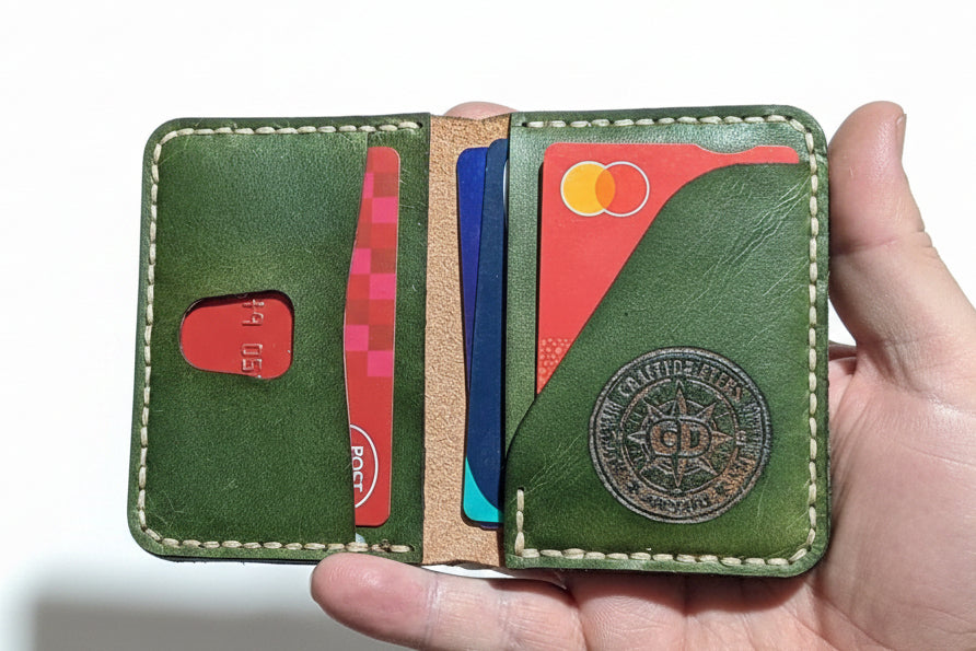 The Devonport low profile, handmade bi-fold leather wallet