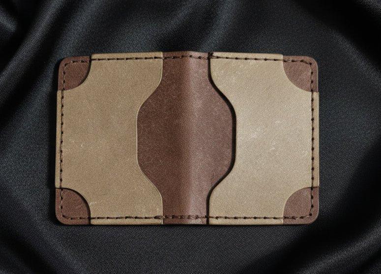Slimline Four Pocket Italian Leather Bi - Fold - CraftyDrifters Cornwall