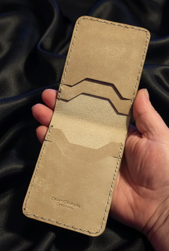 Stone Mayer Leather Bi - Fold Wallet - CraftyDrifters Cornwall