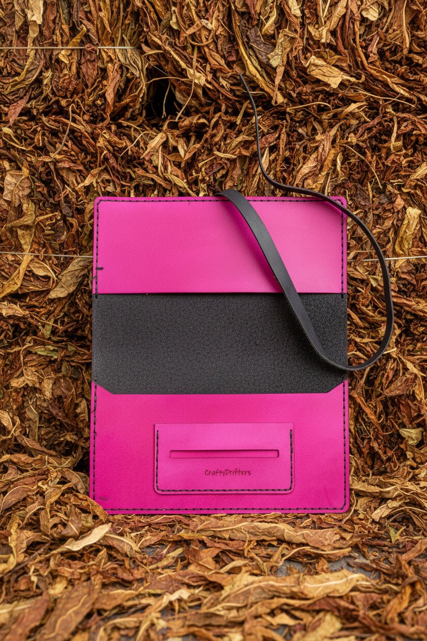 Tobacco pouch,handmade soft full grain leather - CraftyDrifters Cornwall