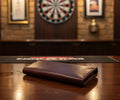 Tri - Fold Premium Hand Dyed Leather Darts Case - CraftyDrifters Cornwall