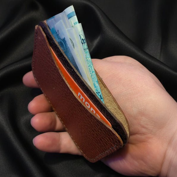 Twotone Bodmin leather Card wallet - CraftyDrifters Cornwall