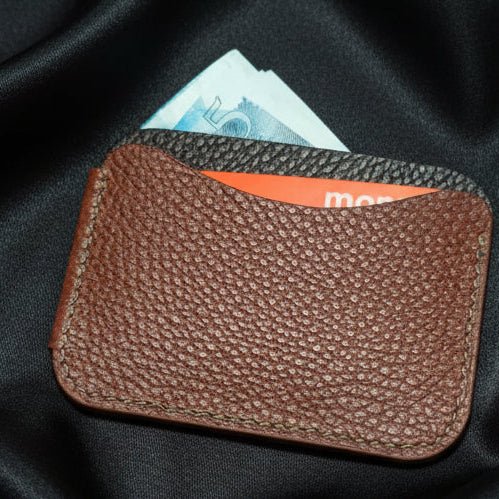 Twotone Bodmin leather Card wallet - CraftyDrifters Cornwall